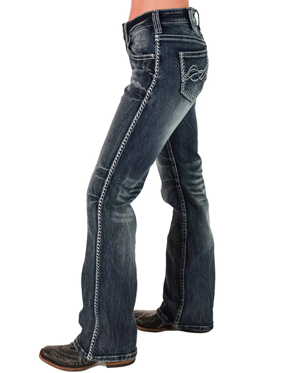Fame Bootcut Jeans in Dark Wash by Cowgirl Tuff - Image 12