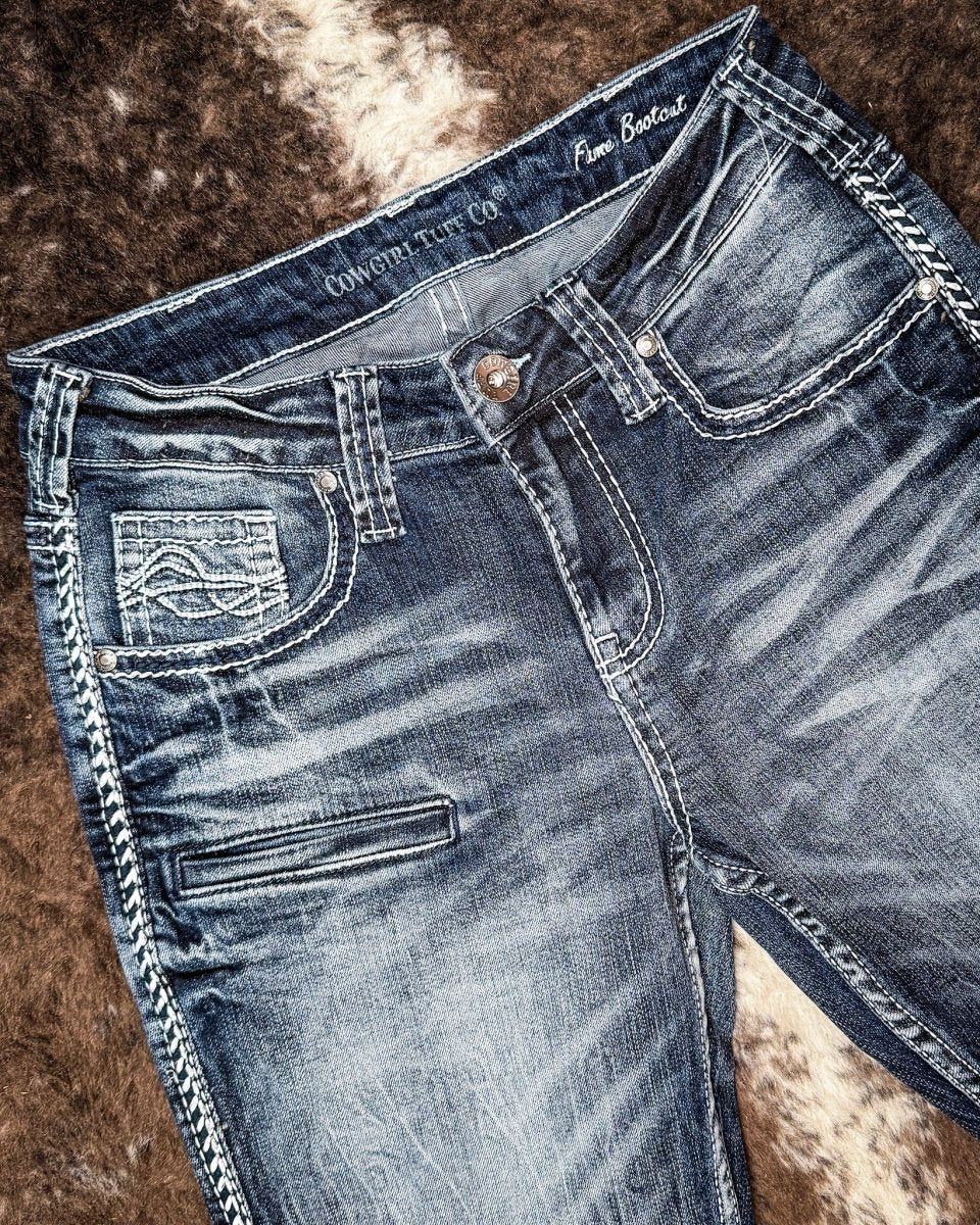 Fame Bootcut Jeans in Dark Wash by Cowgirl Tuff - Image 4