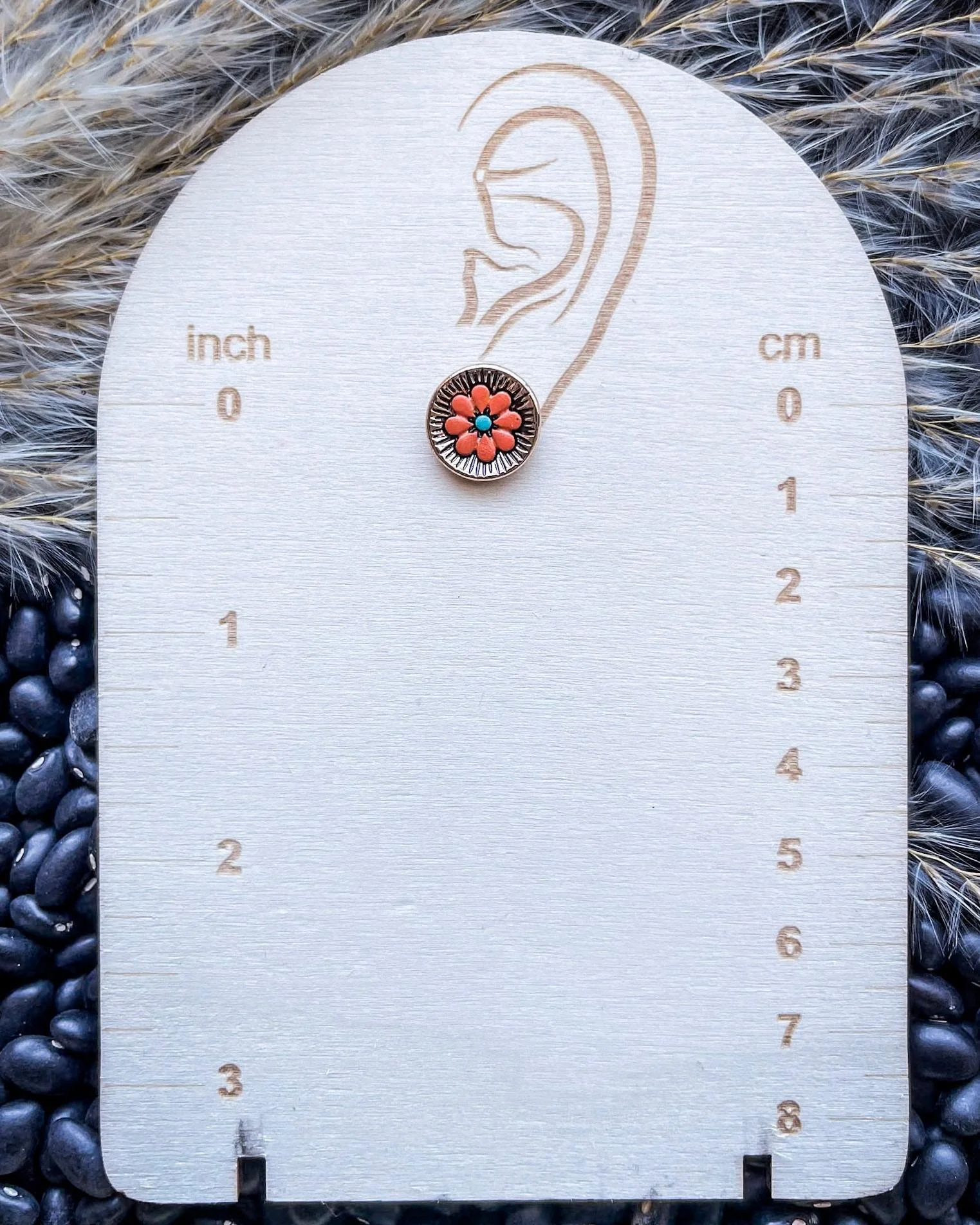 Flourish Flower Stud Fashion Earrings - Copper - Image 4