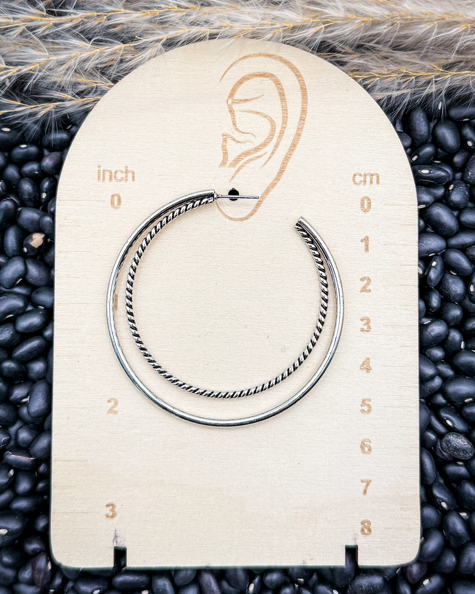 Frostline 18K White Gold Plated Double Hoop Earrings - Image 3