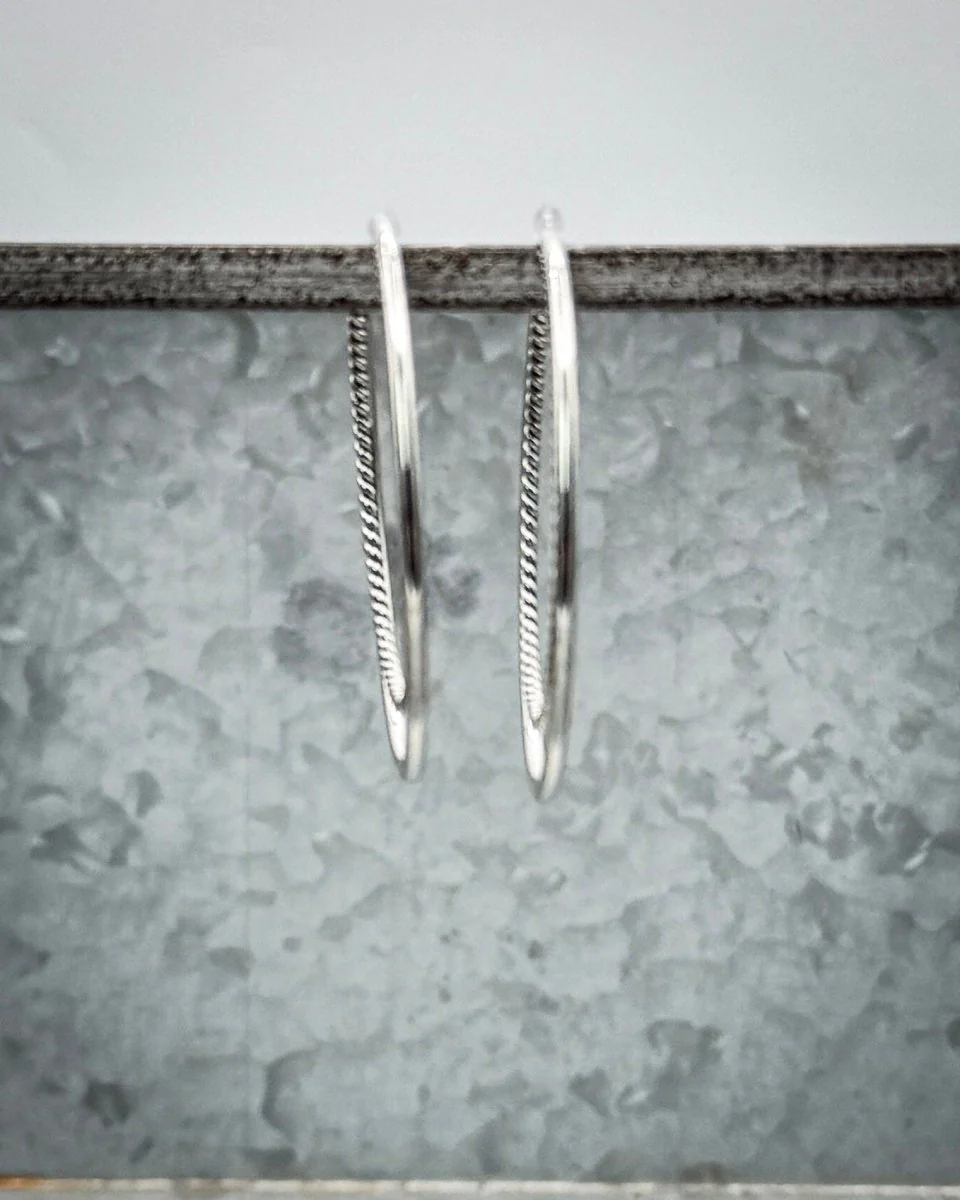 Frostline 18K White Gold Plated Double Hoop Earrings - Image 7