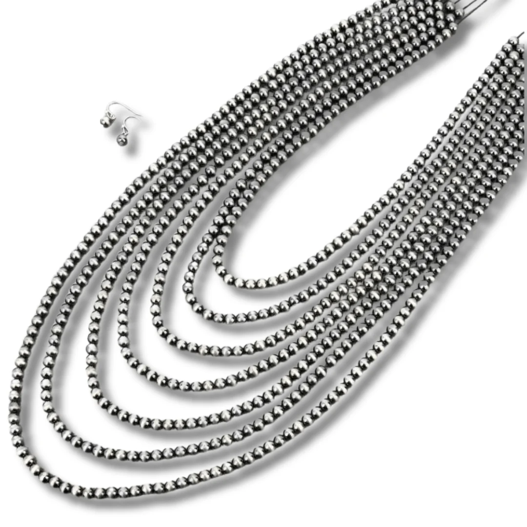 Gatton Navajo Style Pearl Layer Fashion Necklace - Image 8