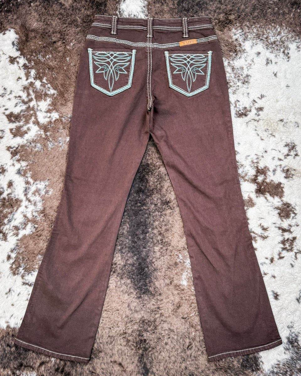 Go West Turquoise Bootcut Jeans by Cowgirl Tuff - Image 5