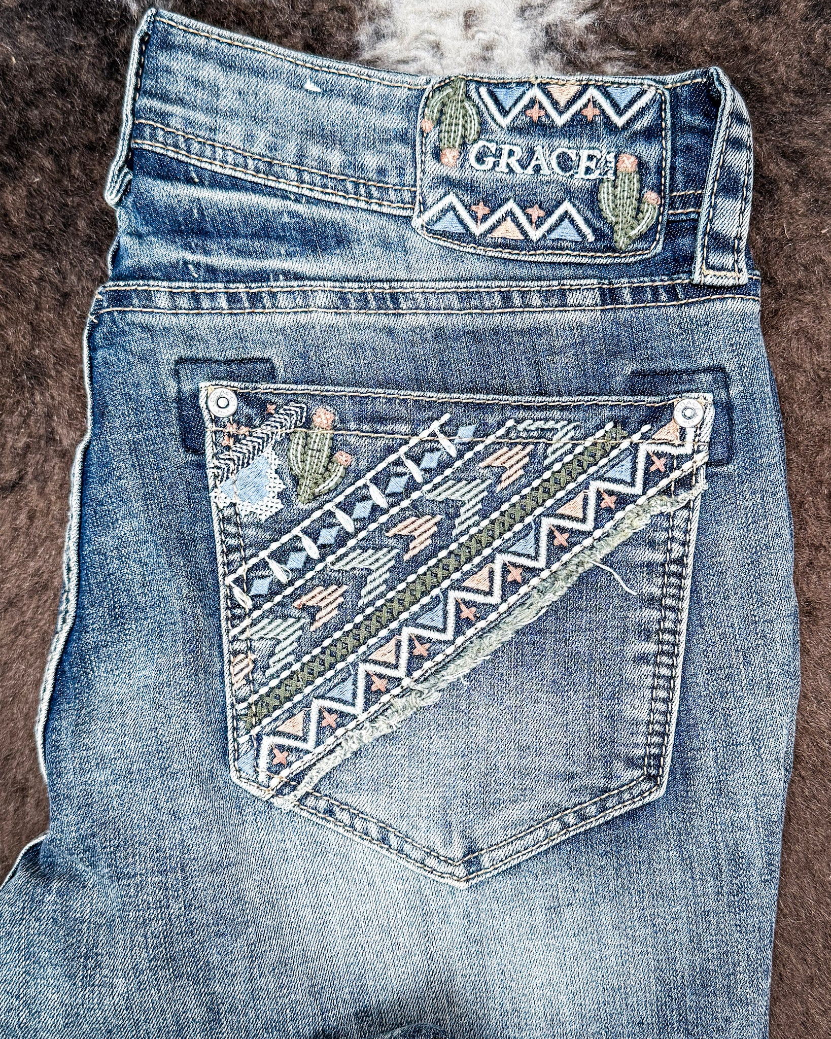 Cactus Canyon Women's Easy Fit Boot Cut Jeans by Grace in LA - Image 3