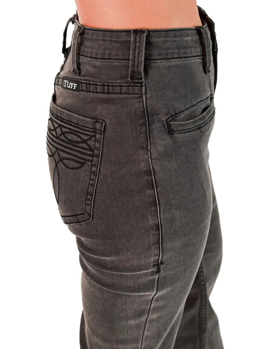 Gray Bootstitch High-Waisted Trouser Jeans by Cowgirl Tuff - Image 14