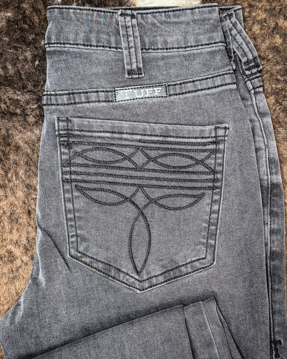 Gray Bootstitch High-Waisted Trouser Jeans by Cowgirl Tuff - Image 6