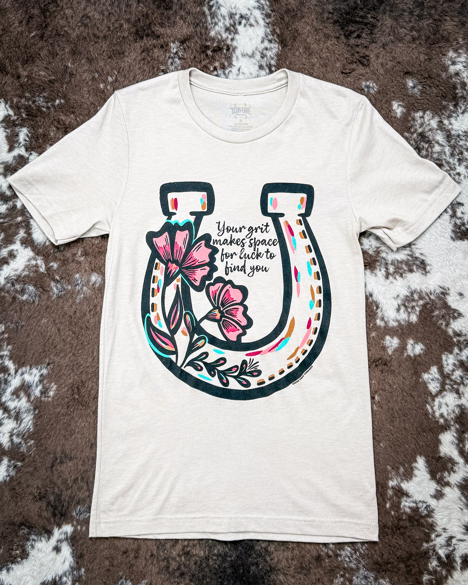 Grit Makes Luck Boyfriend Tee in Natural - Image 4