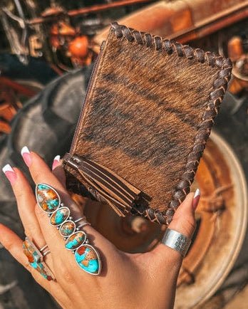 Hazy Ryder Leather Card Holder in Brown by Haute Southern Hyde