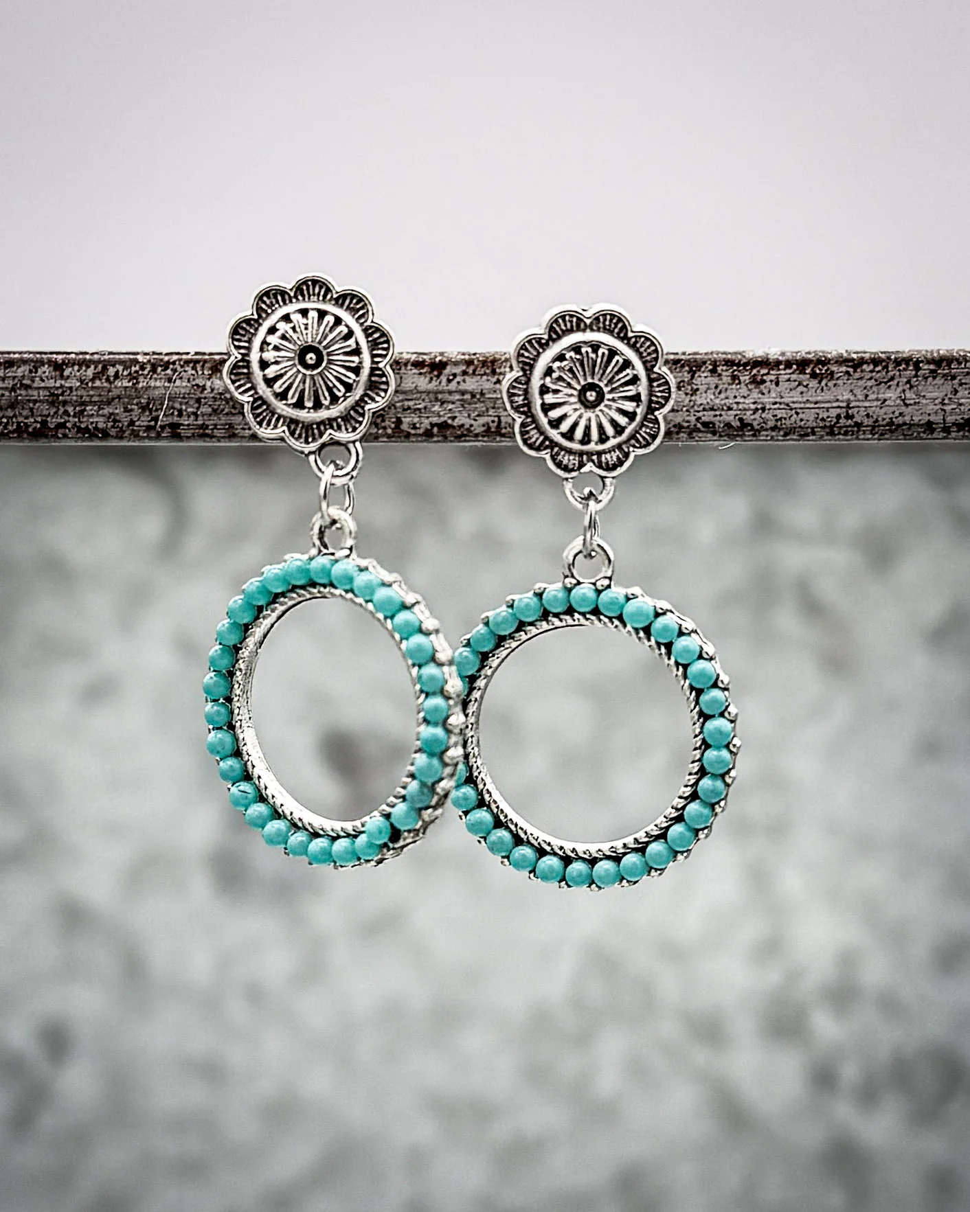 Heirloom Halo Dangle Hoop Earrings - Image 4