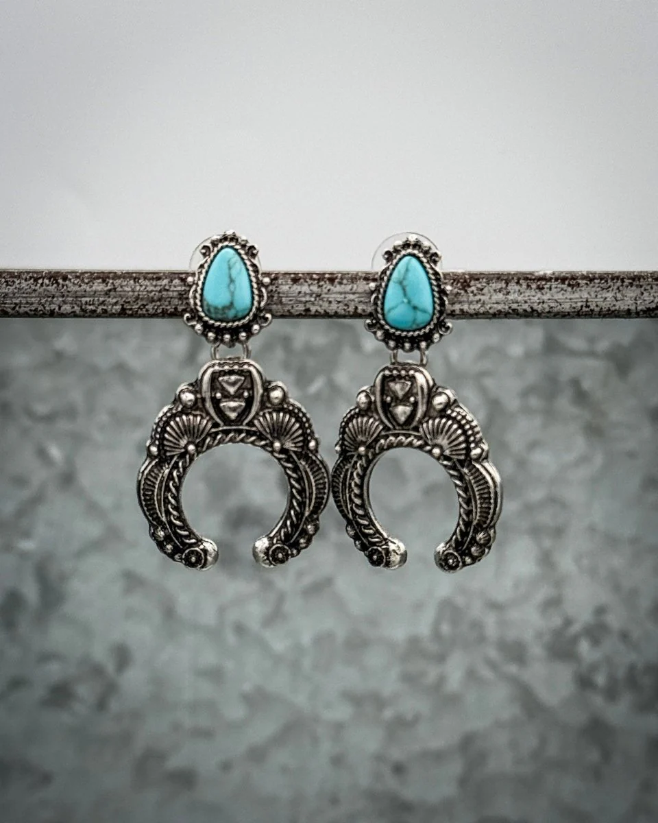 Highmark Squash Blossom Dangle Earrings - Image 2
