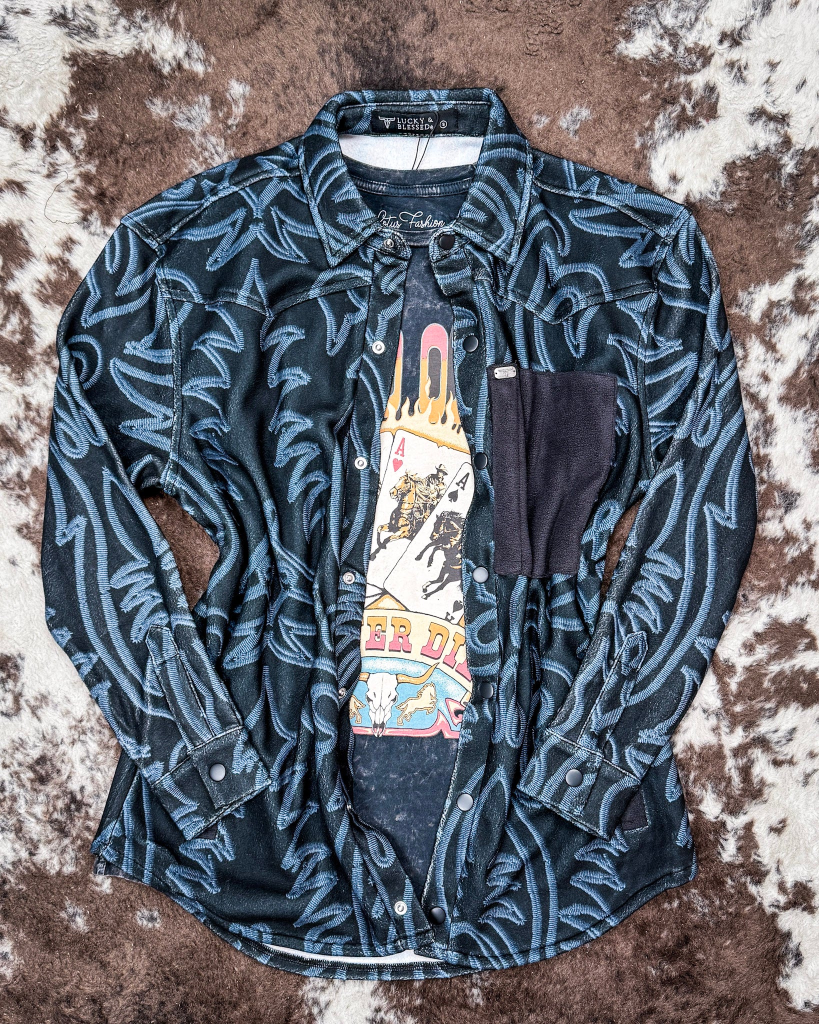 Hollis Boot Stitch Fleece Shacket by Lucky & Blessed - Image 12