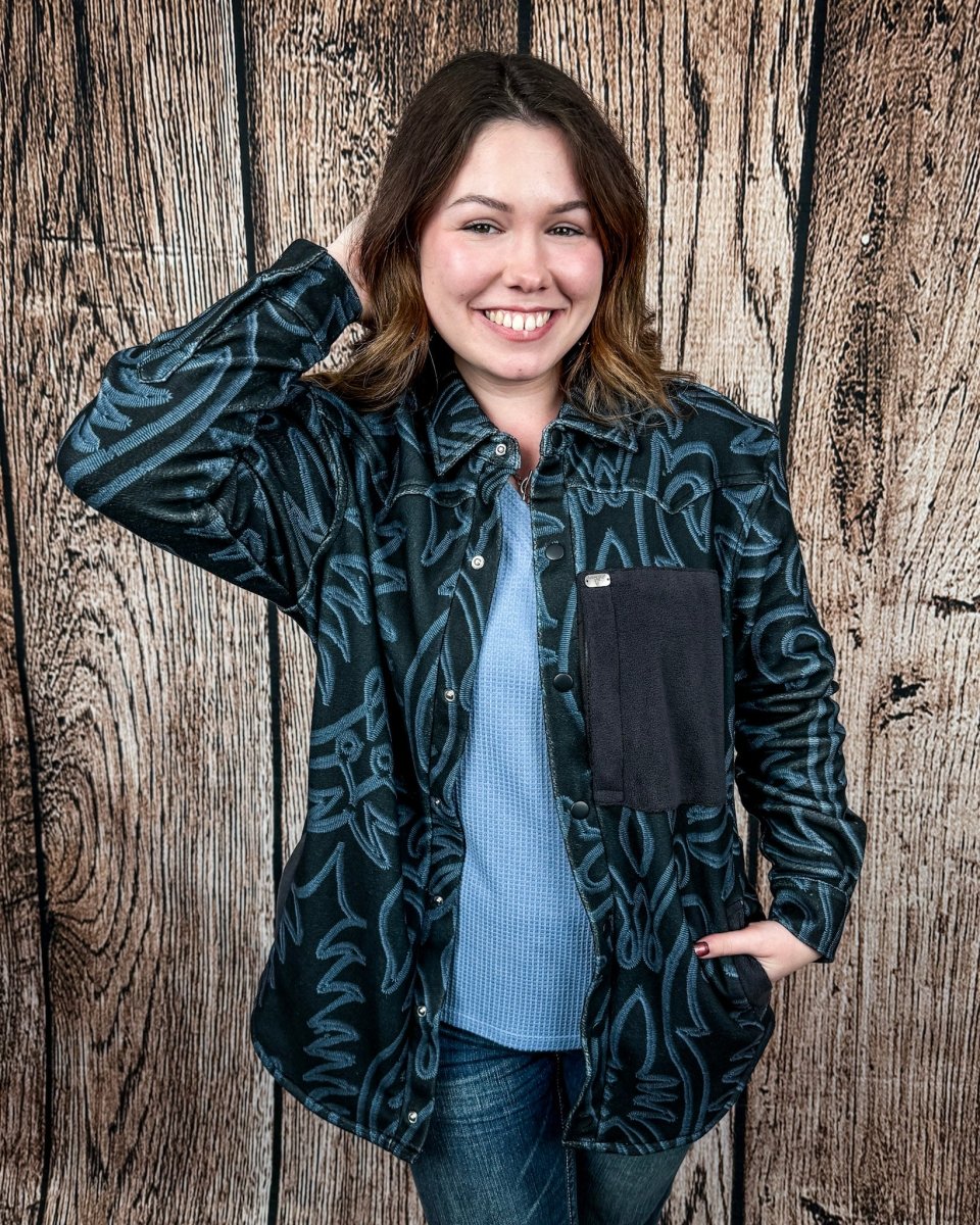 Hollis Boot Stitch Fleece Shacket by Lucky & Blessed - Image 3