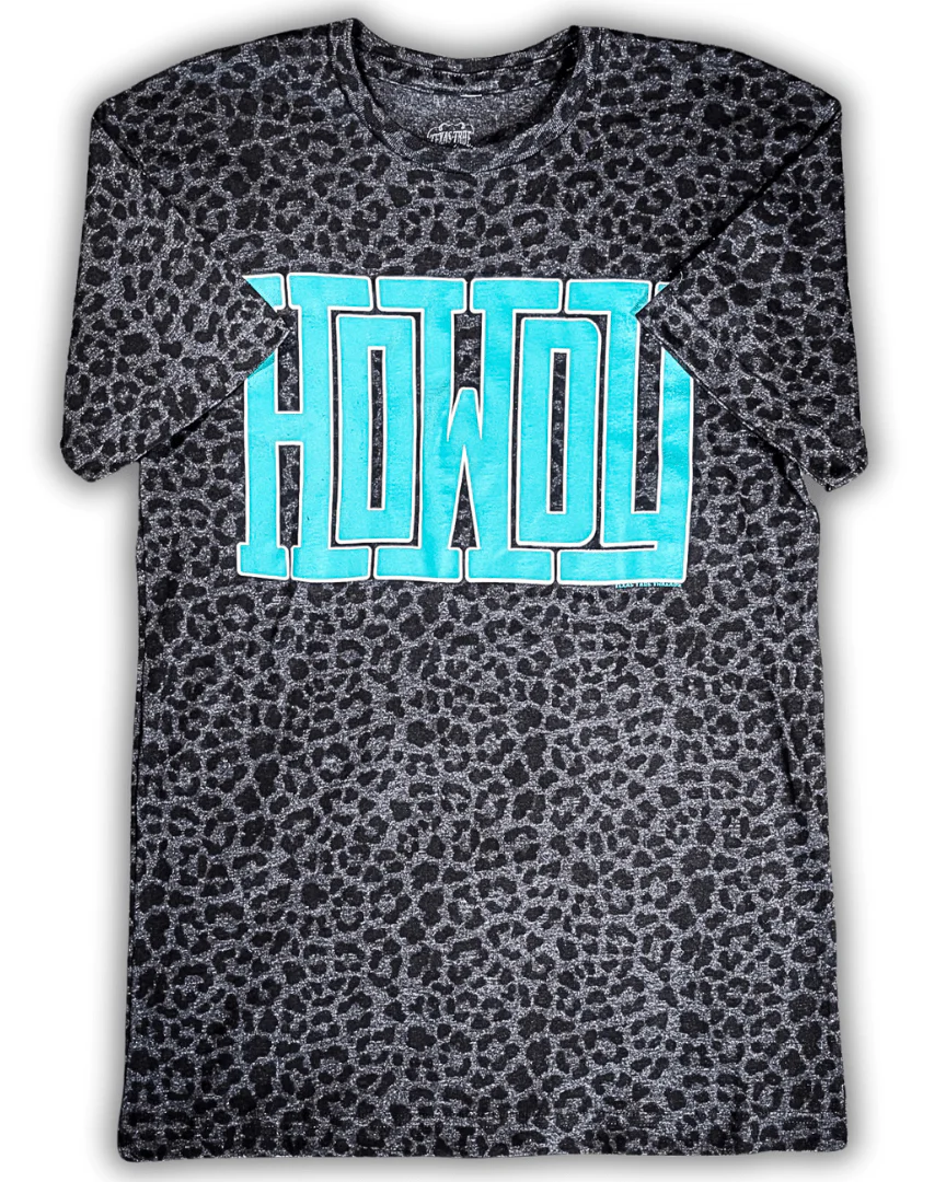 Howdy Block Graphic Tee in Black Leopard - Image 8