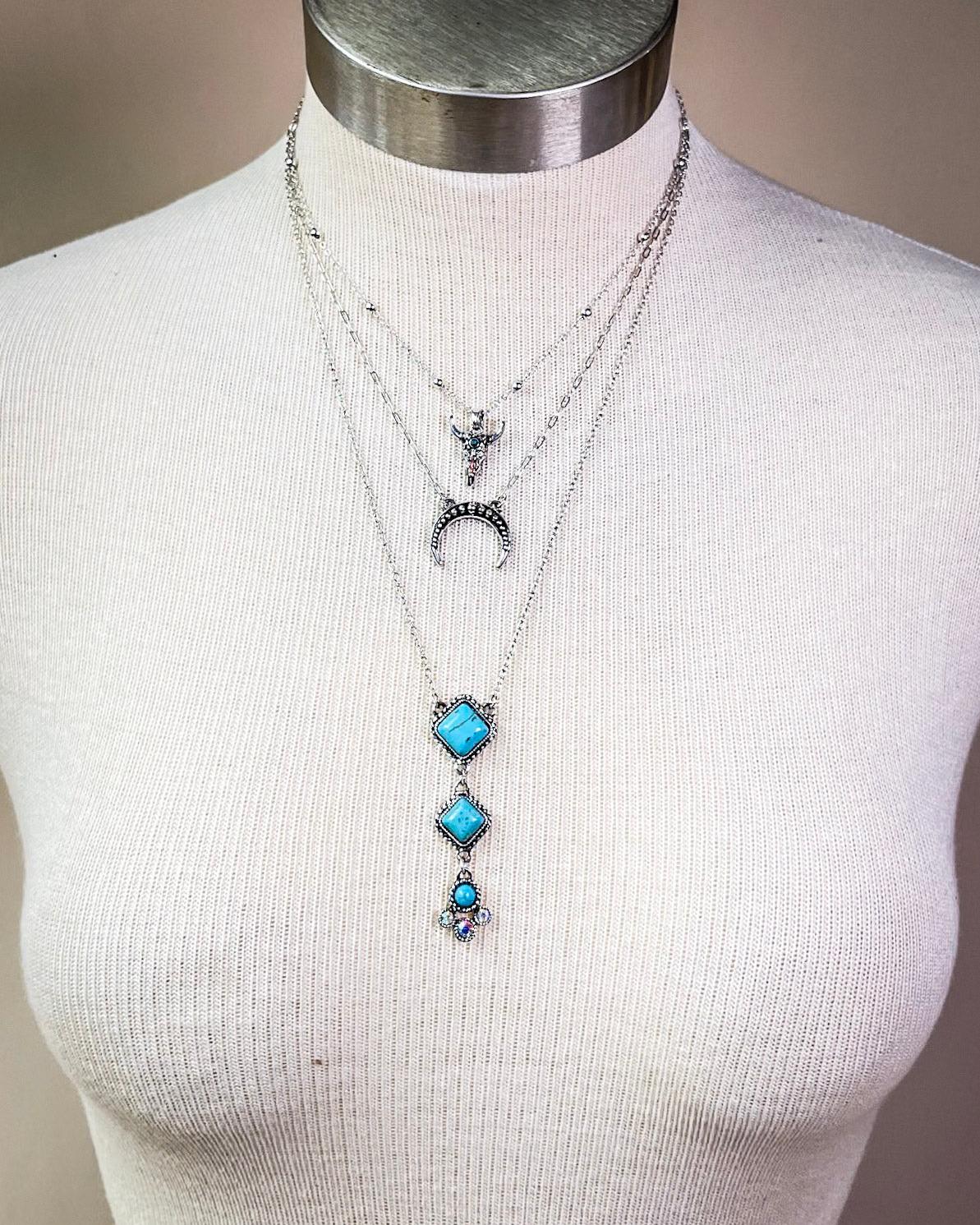 Kaylee Layered Fashion Necklace - Silver - Image 2