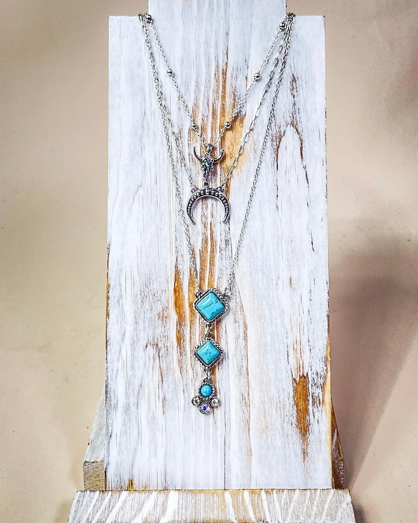 Kaylee Layered Fashion Necklace - Silver - Image 4