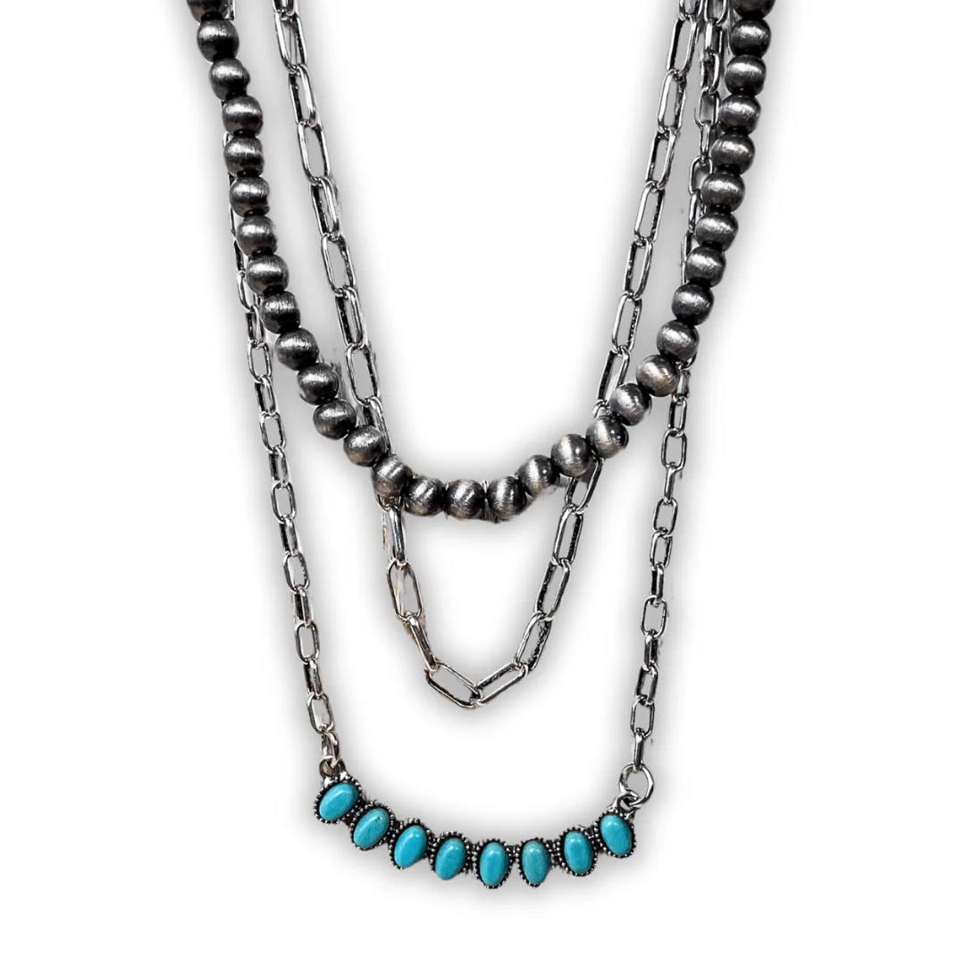 Lenna Navajo Style Pearl Layered Fashion Necklace - Image 6