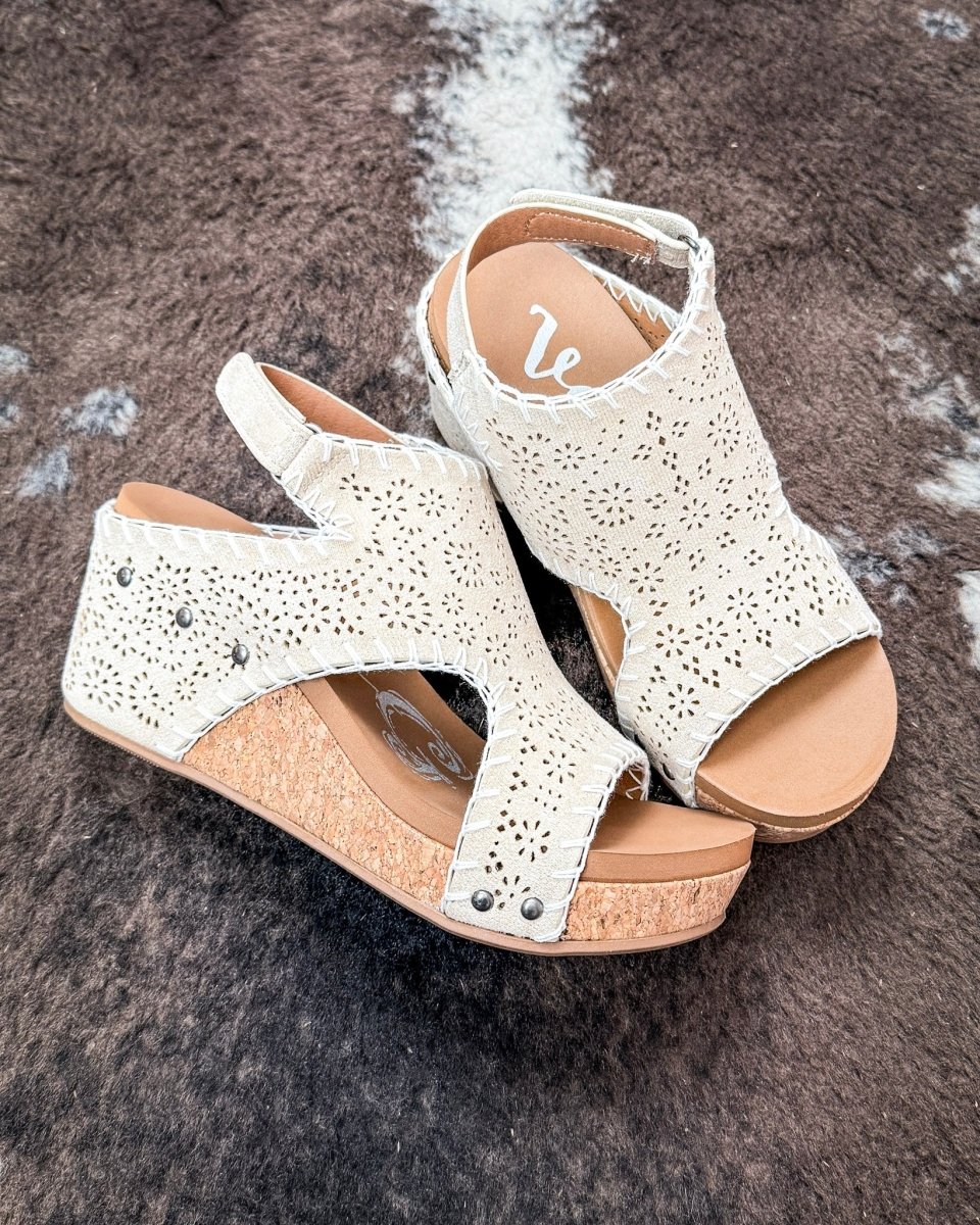 Lilly Platform Wedge Sandal in Cream by Very G - Image 3