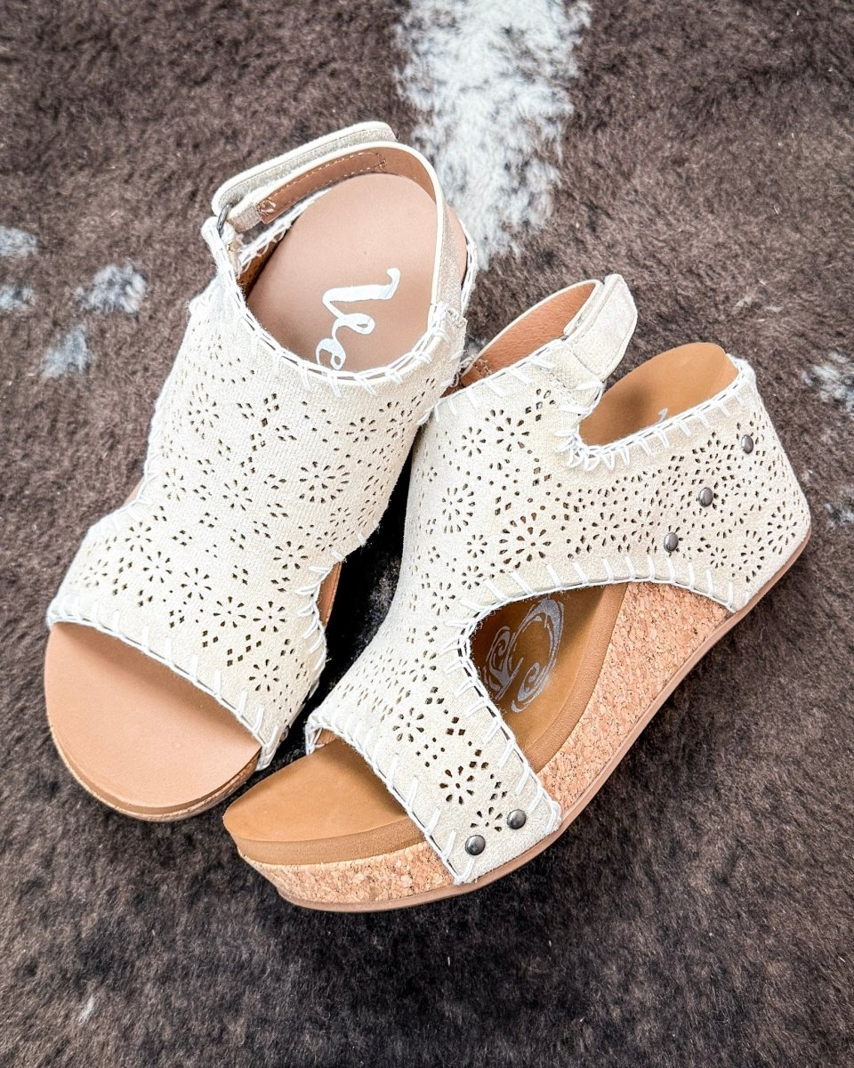 Lilly Platform Wedge Sandal in Cream by Very G - Image 4