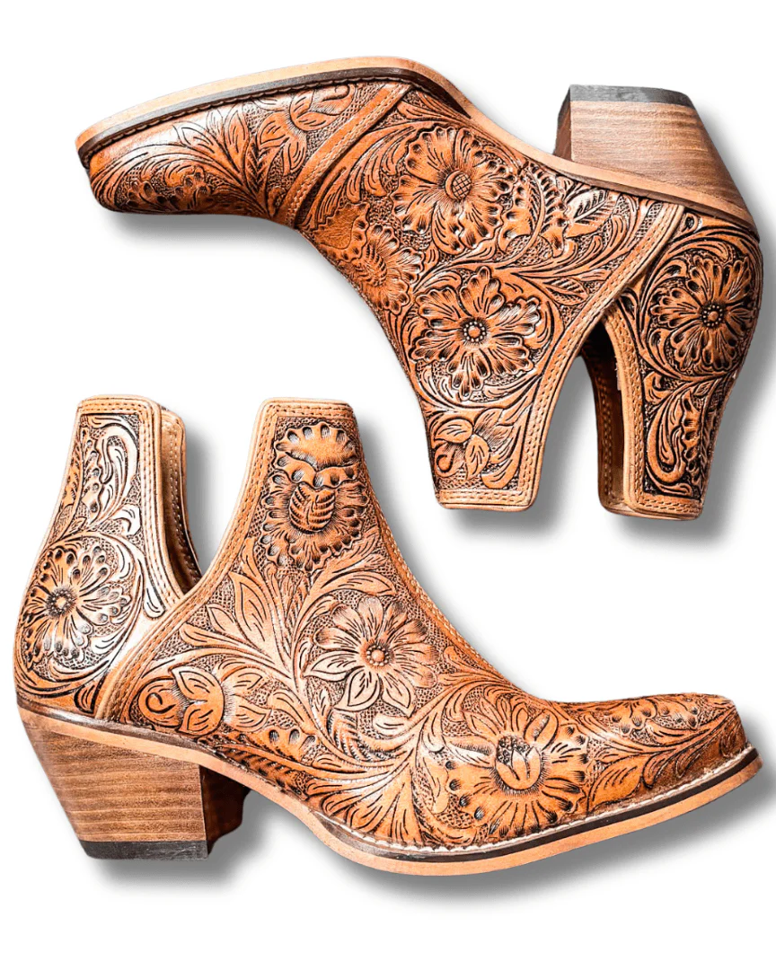 Dakota Charm Booties in Caramel by Myra Bag - Image 6