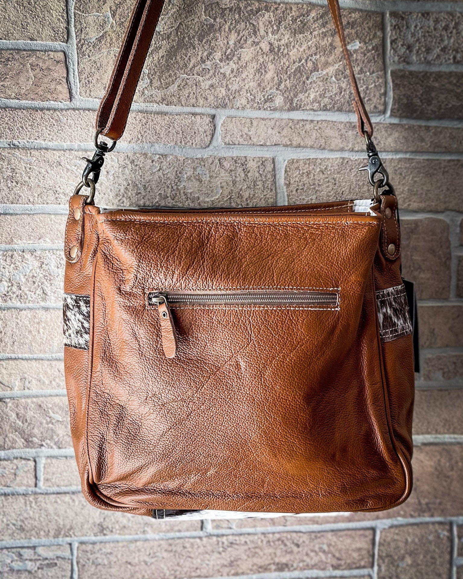 Genetic Hand Tooled Hair on Hide Bag by Myra Bag - Image 4