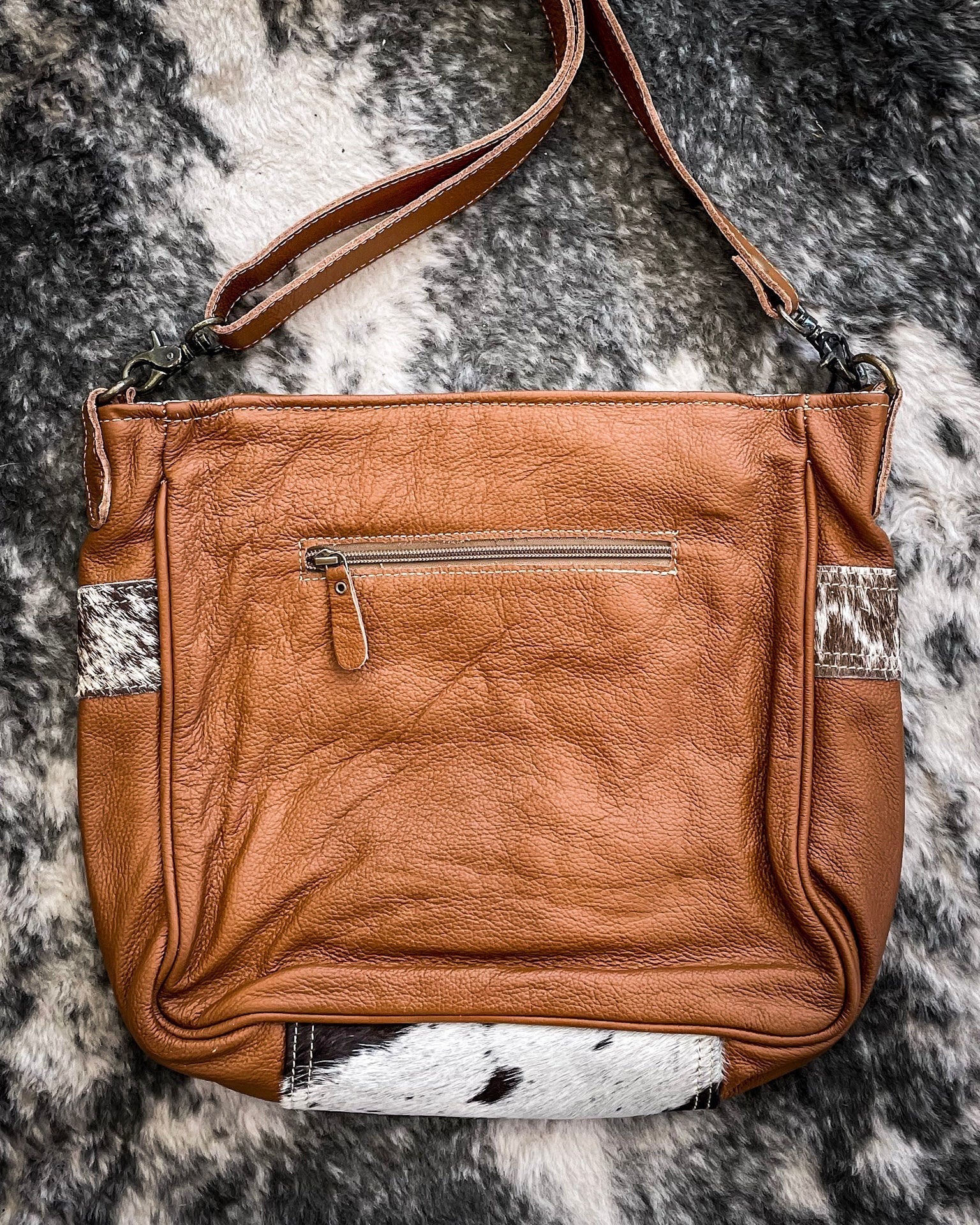 Genetic Hand Tooled Hair on Hide Bag by Myra Bag - Image 7