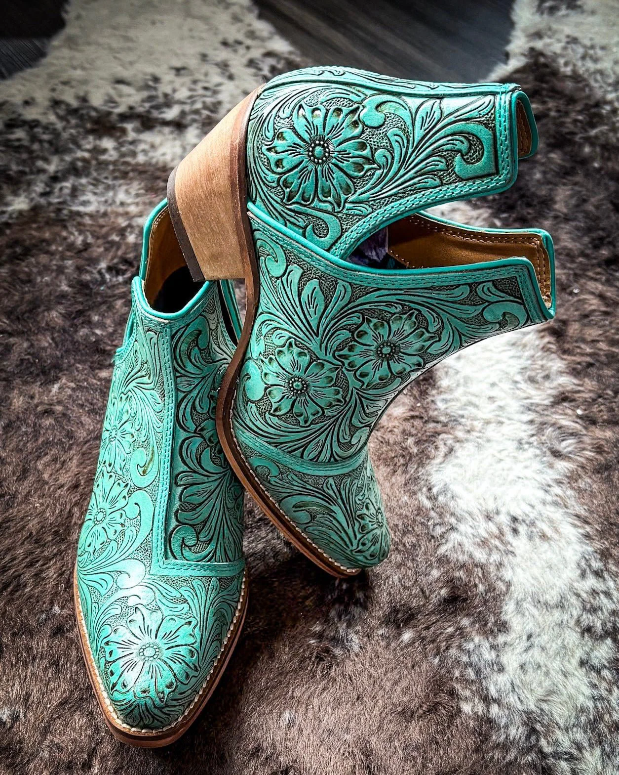 High Mesa Booties in Turquoise by Myra Bag - Image 3