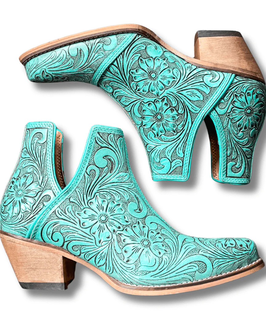 High Mesa Booties in Turquoise by Myra Bag - Image 6