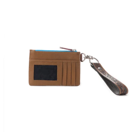 Myra Bag - Pride of Prickly Pears Card Holder in Brown and Blue - Image 5