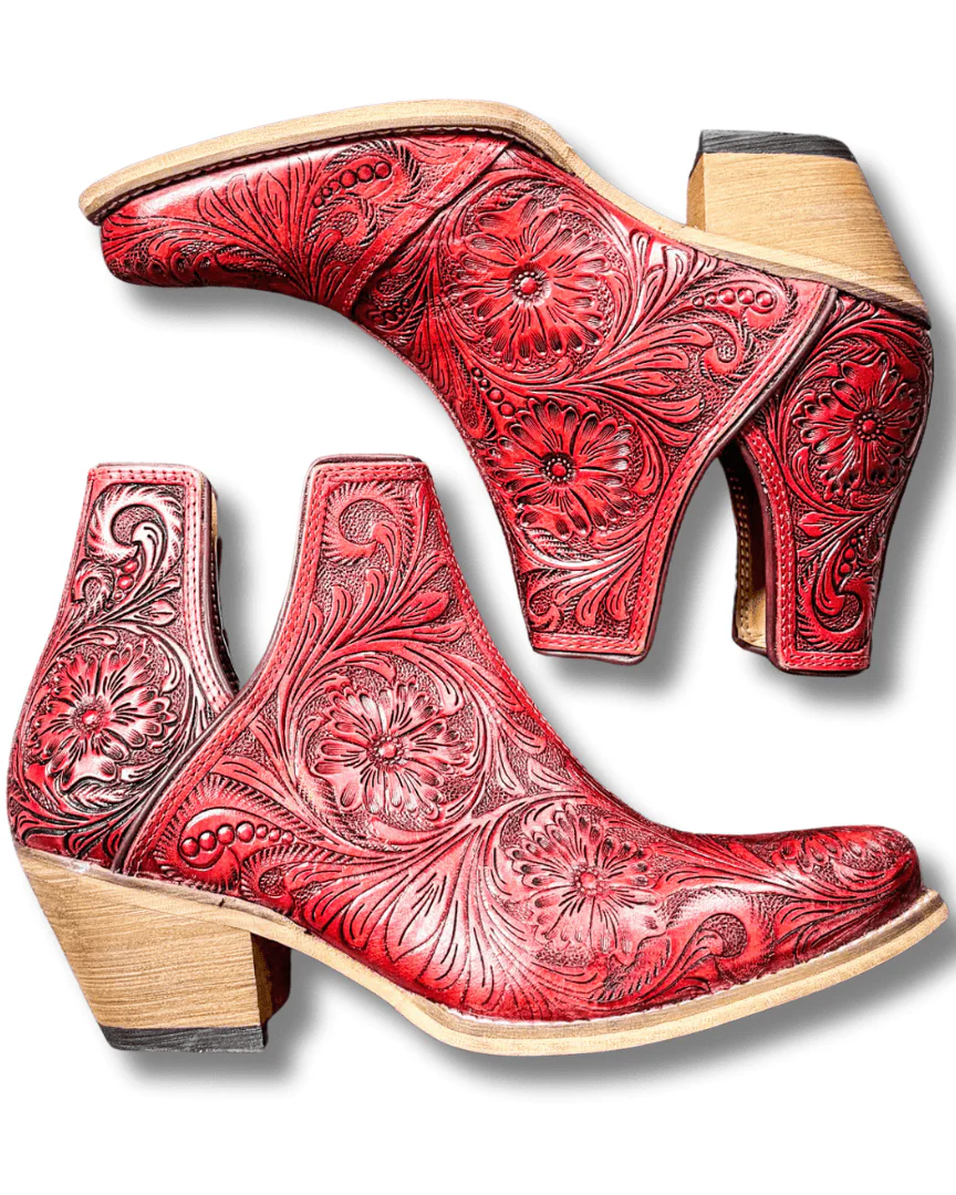 Western Moxie Booties in Scarlet by Myra Bag - Image 7