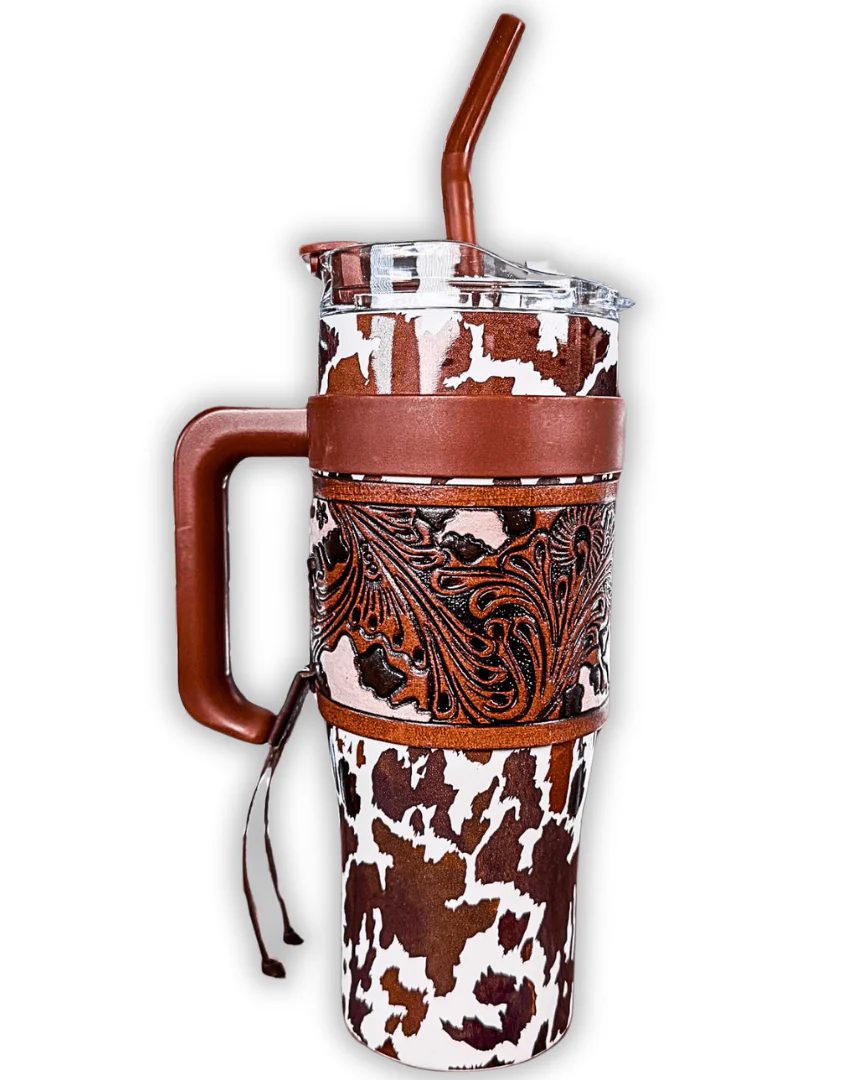 Wide Wyoming Tumbler in Brown and White by Myra Bag - Image 7