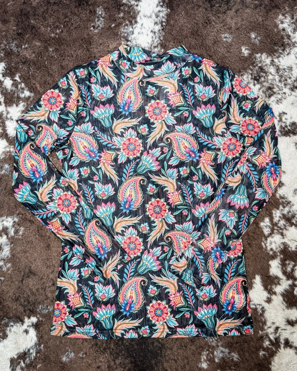 Painted Bloom Mesh Top by Sterling Kreek - Image 6