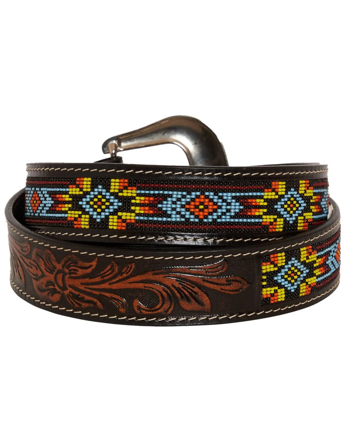 Polychrome Hand Tooled Seed Bead Belt by Myra Bag - Image 10