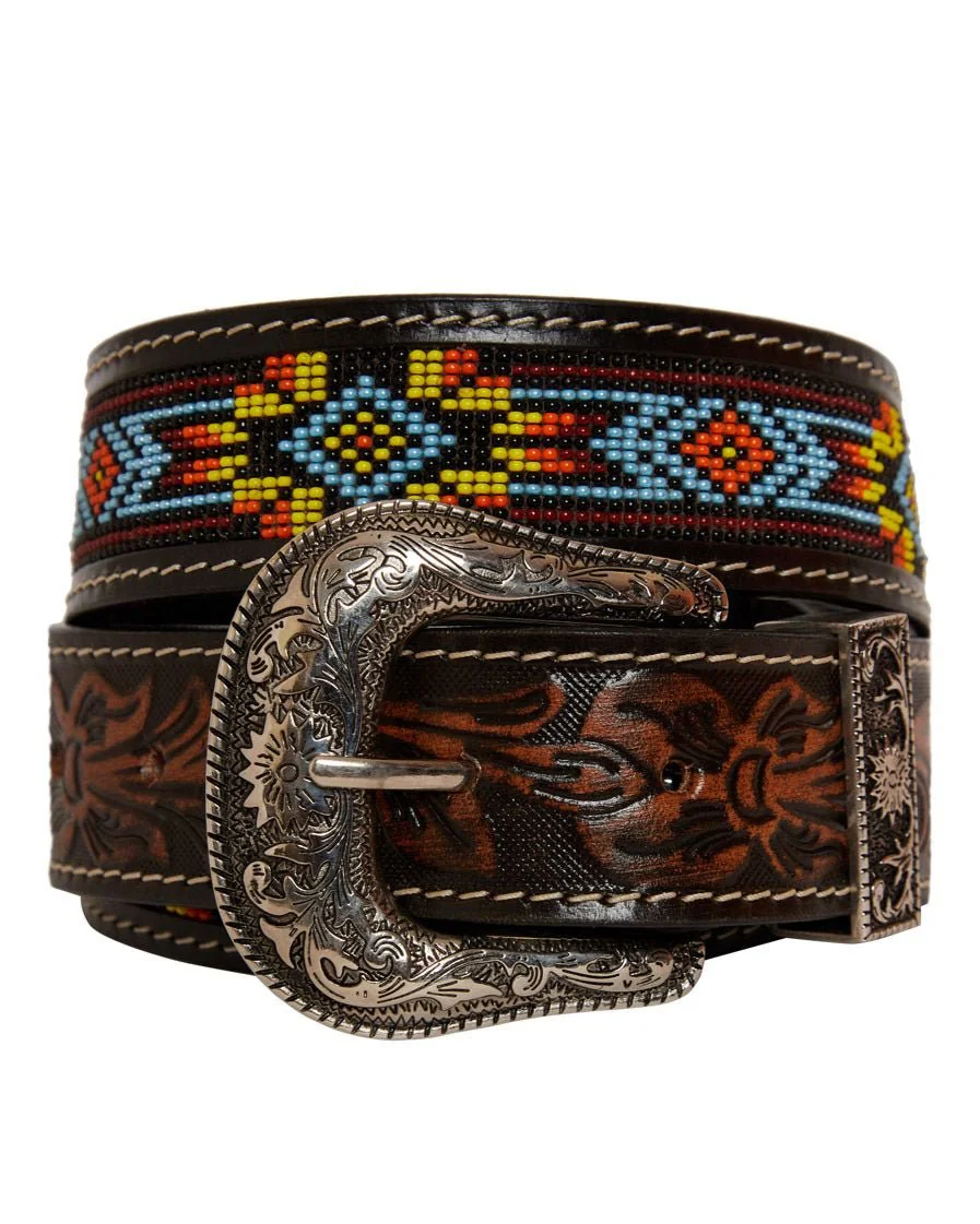Polychrome Hand Tooled Seed Bead Belt by Myra Bag - Image 9