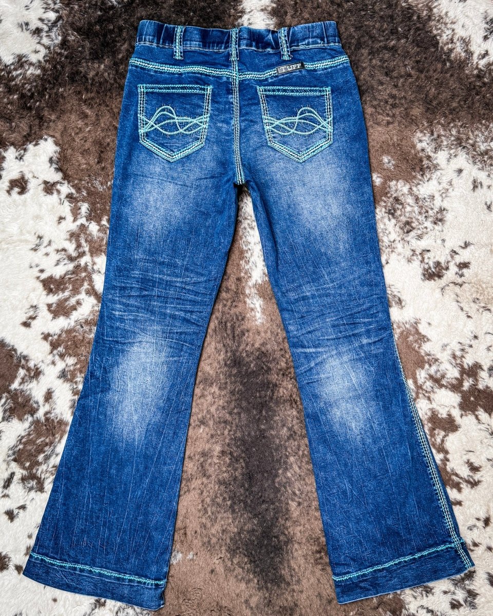 Pull-On Turquoise Hurricane Trouser by Cowgirl Tuff - Image 3