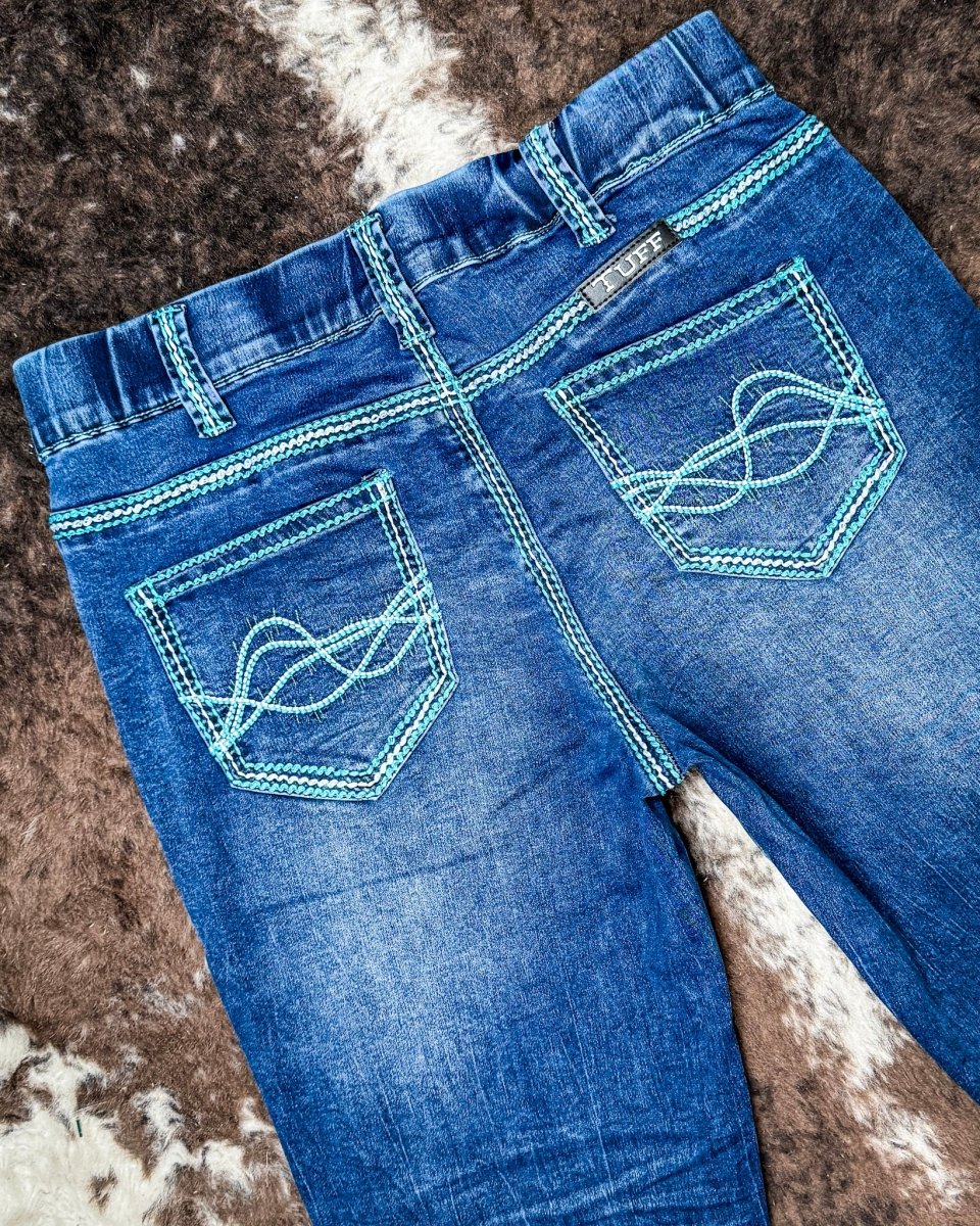 Pull-On Turquoise Hurricane Trouser by Cowgirl Tuff - Image 5