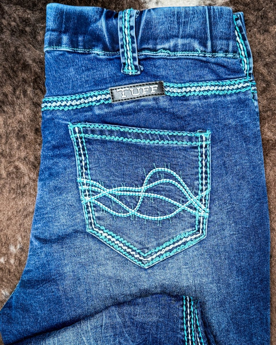 Pull-On Turquoise Hurricane Trouser by Cowgirl Tuff - Image 6