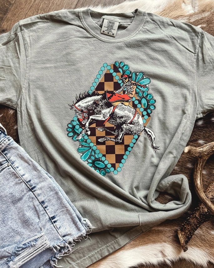 Raleigh Bronc Graphic Tee in Granite - Image 2