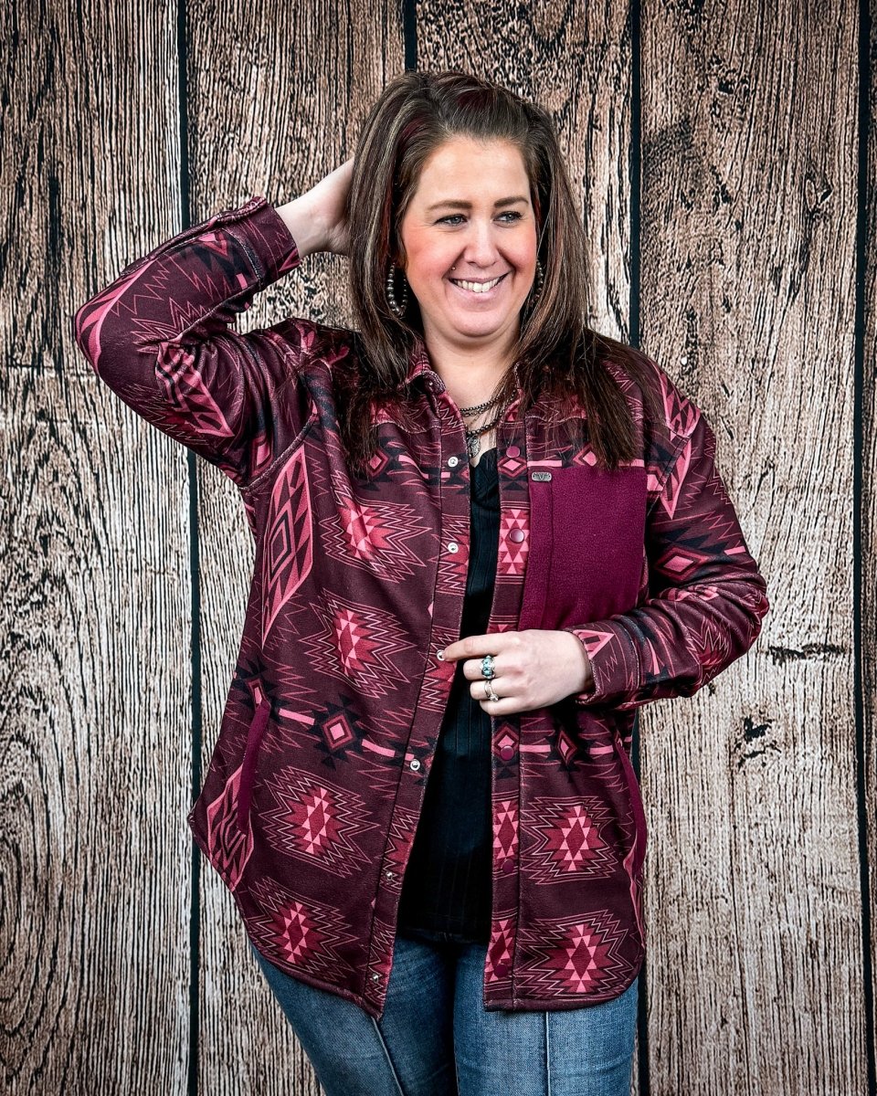 Redstone Ridge Aztec Fleece Shacket by Lucky & Blessed - Image 3