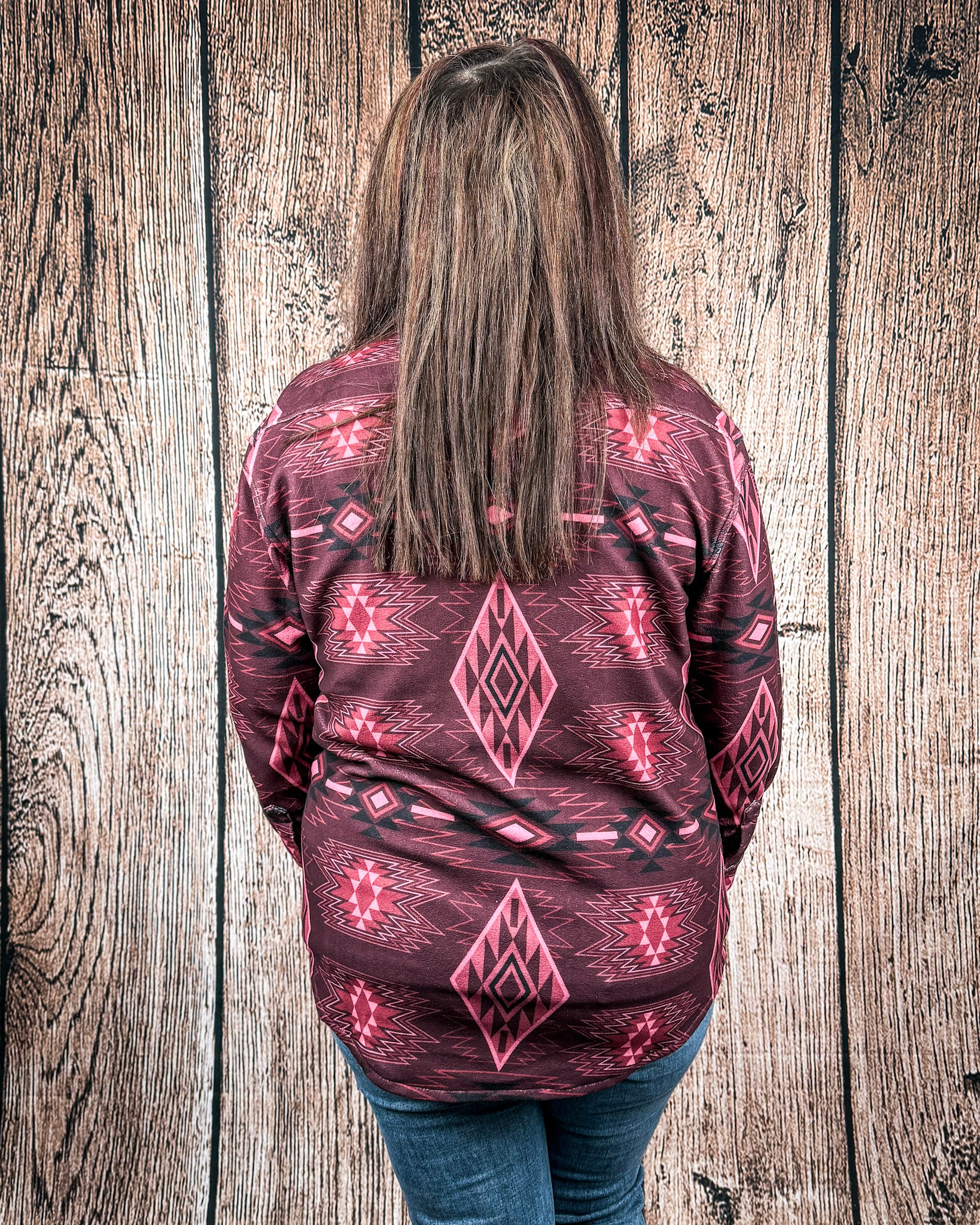 Redstone Ridge Aztec Fleece Shacket by Lucky & Blessed - Image 6