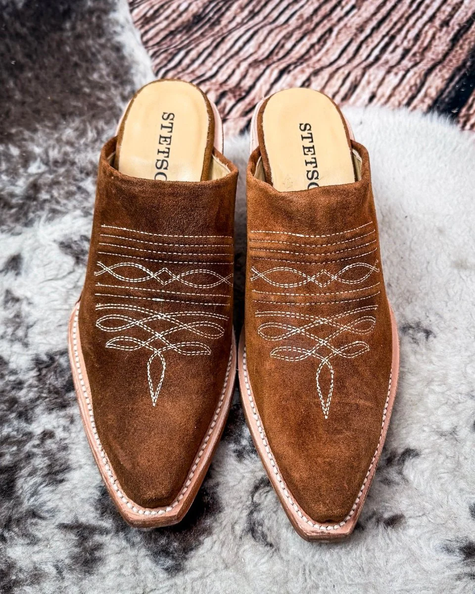 Reed Suede Mule in Brown by Stetson - Image 3