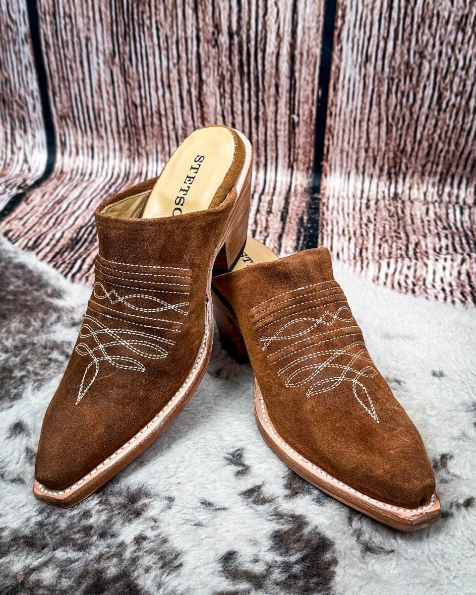 Reed Suede Mule in Brown by Stetson - Image 4