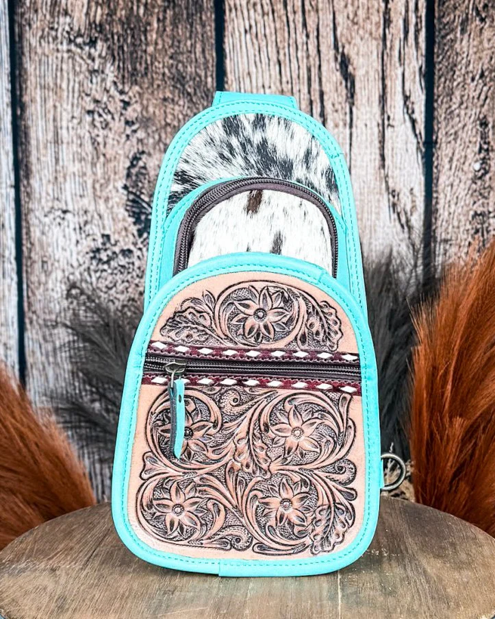 Ridge Bloom Tooled Sling Bag