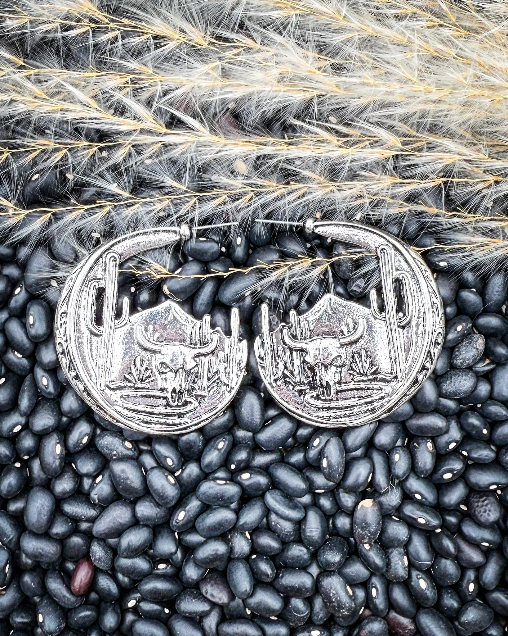 Ridgehorn Steer Crescent Hoop Earrings - Image 4
