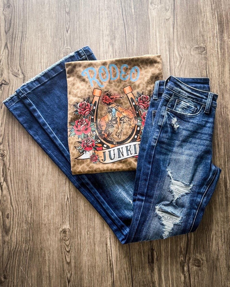 Rodeo Junkie Graphic Tee in Brown Leopard - Image 5