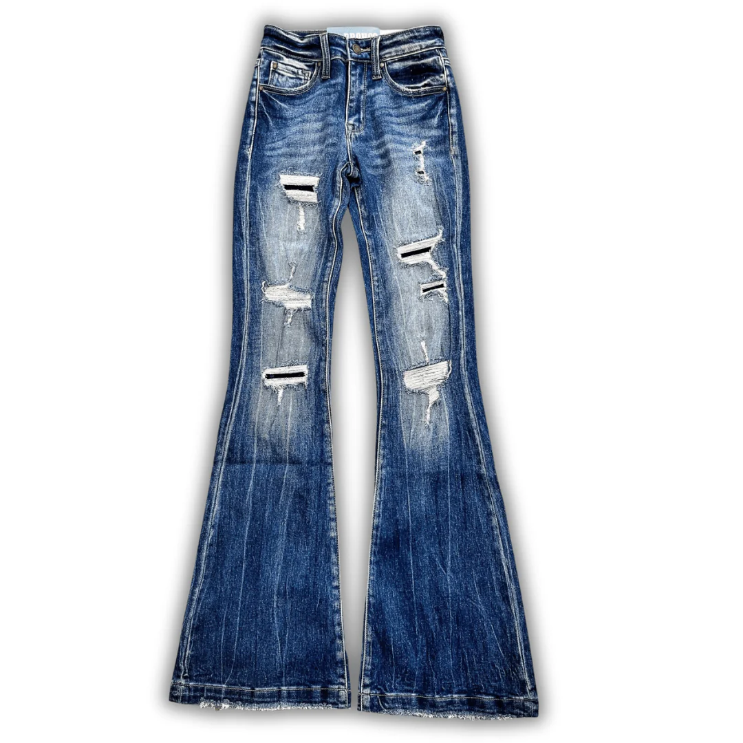 Petra Rodesiler Mid-Rise Stretch Flare Jeans - Image 8