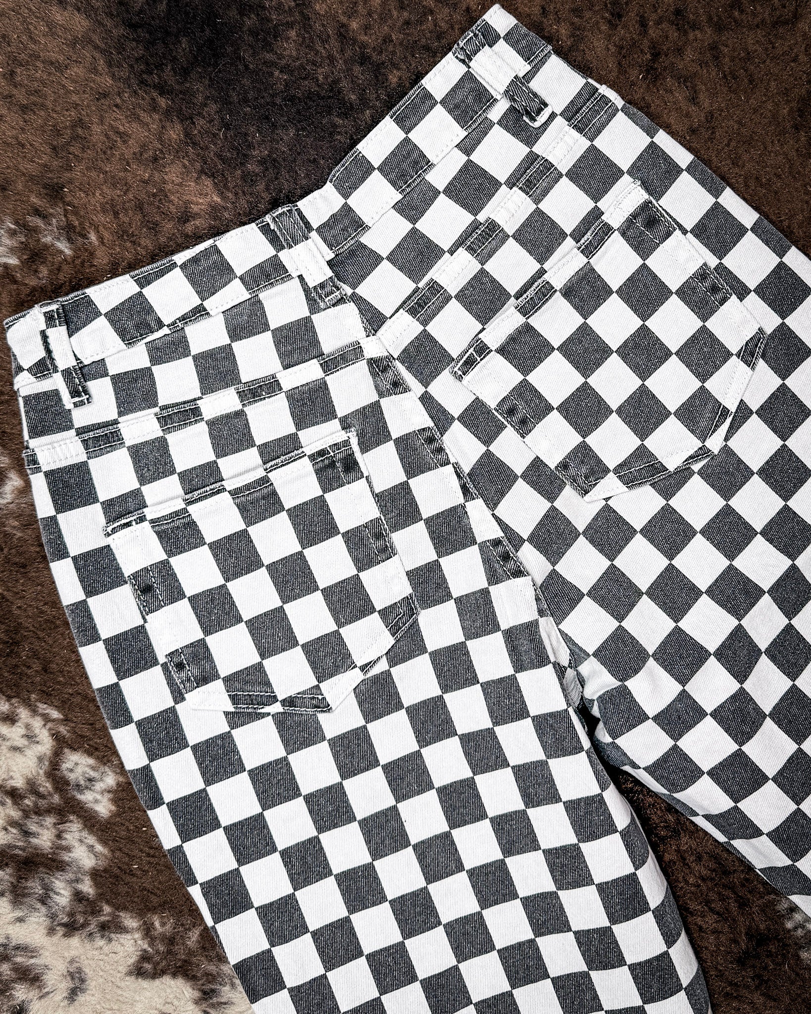 Round The Track Checkered Jeans by Sterling Kreek - Image 6