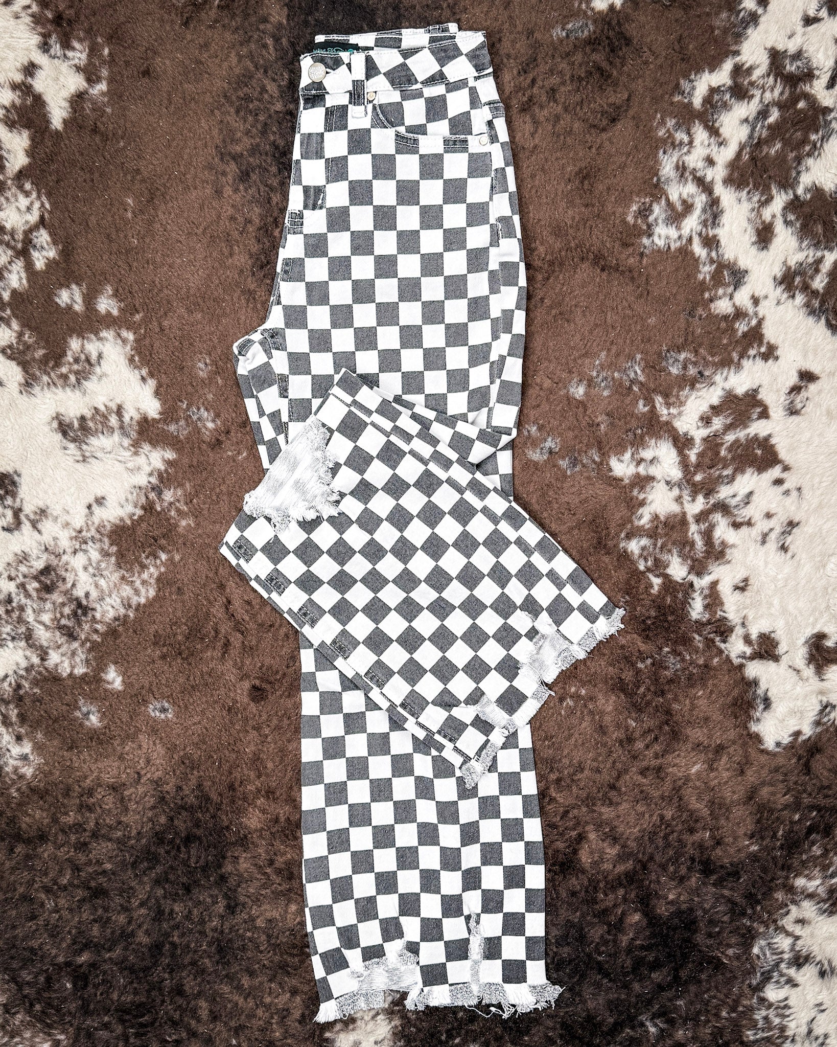 Round The Track Checkered Jeans by Sterling Kreek - Image 8
