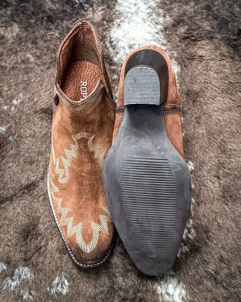 Rowdy Suede Bootie in Brown by Roper - Image 4