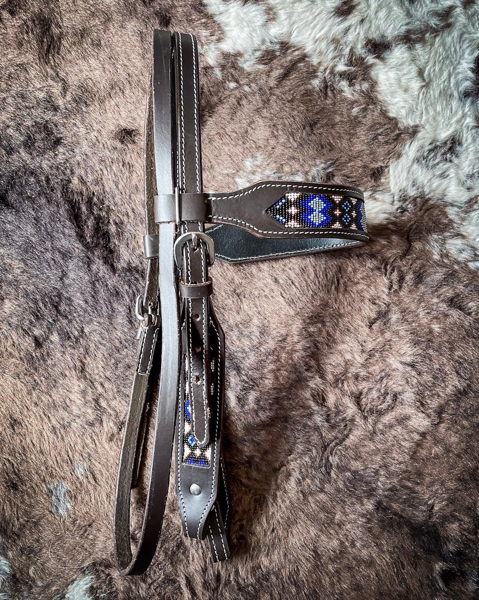 Royal King Beaded Longhorn Browband Headstall - Image 3