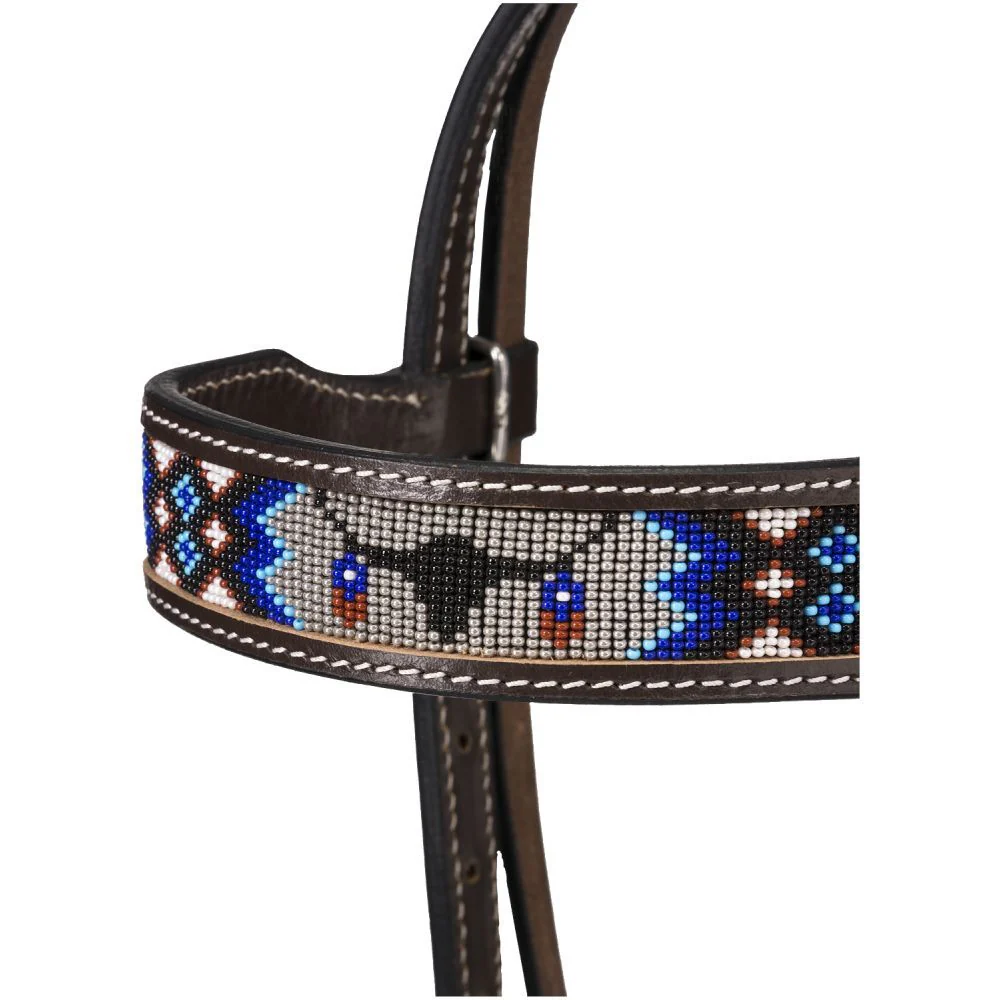 Royal King Beaded Longhorn Browband Headstall - Image 4